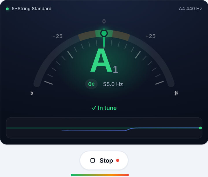 Adjust the tuning machine – 5-String Bass Tuner