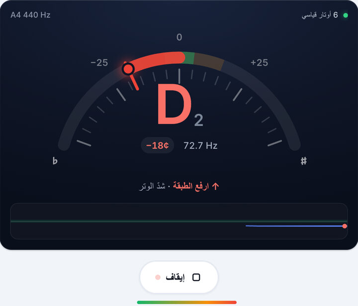 اعزف وتراً واحداً – تيونر باص 6 أوتار