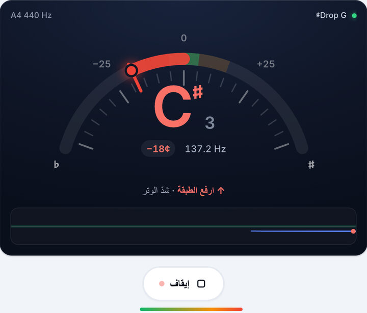 اعزف وتراً واحداً كل مرة – دوزان Drop G♯
