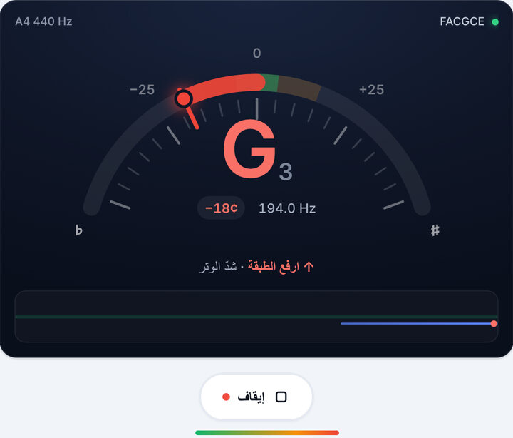 اعزف وتراً واحداً كل مرة – دوزان FACGCE