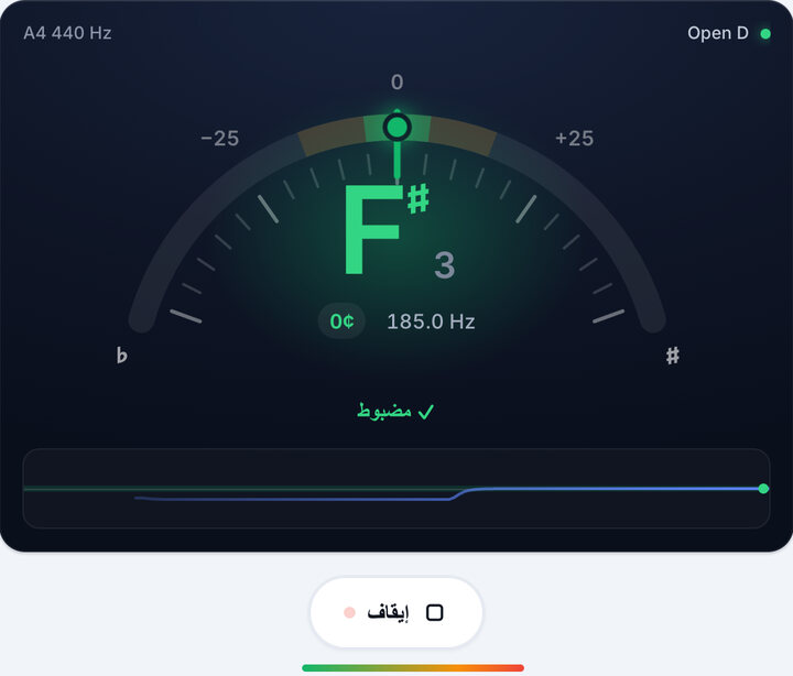 أدر المفتاح حتى يصبح أخضر – دوزان Open D