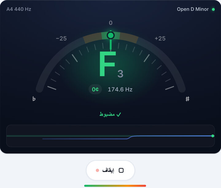 أدر المفتاح حتى يصبح أخضر – دوزان Open D Minor