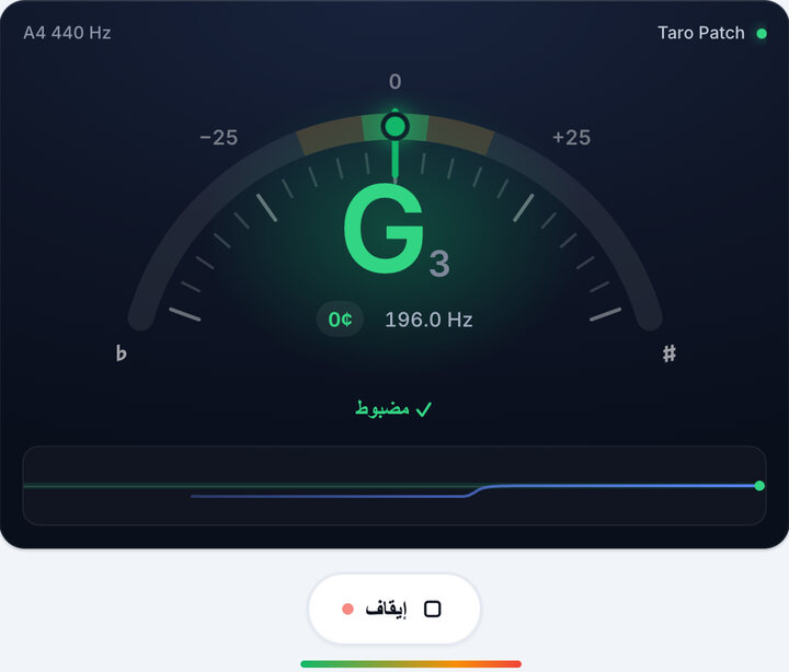 أدر المفتاح حتى يصبح أخضر – دوزان Taro Patch