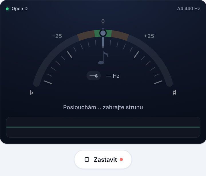 Spusťte ladičku – Ladění Open D – Banjo