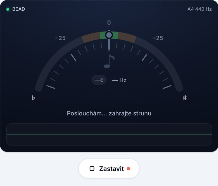 Spusťte ladičku – Ladění BEAD – Baskytara
