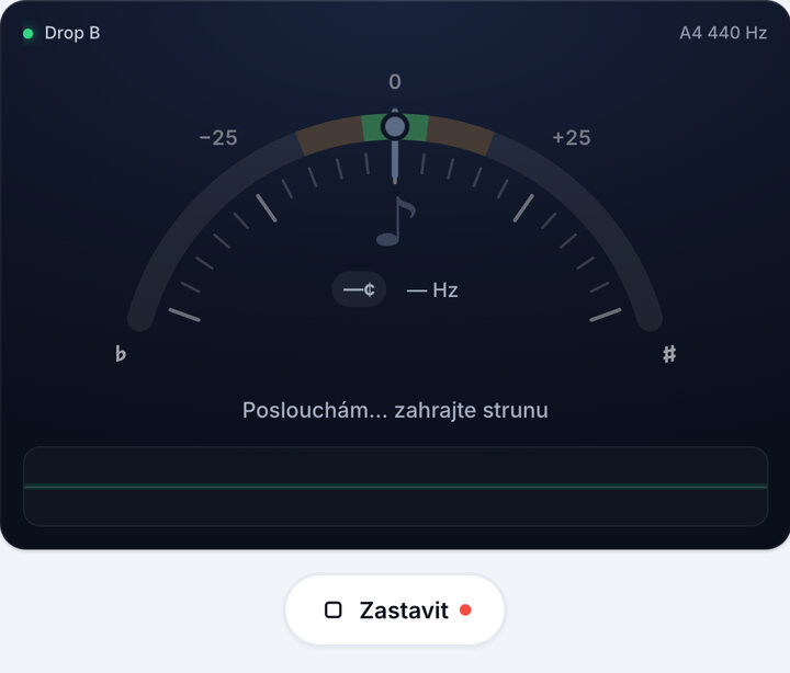 Spusťte ladičku – Ladění Drop B – Baskytara