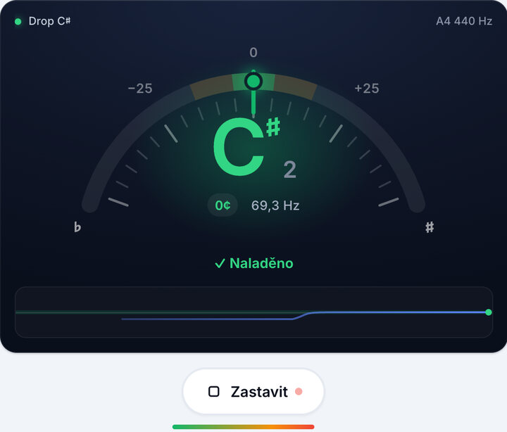 Otáčejte mechanikou, dokud nezezelená – Ladění Drop C♯ – Baskytara