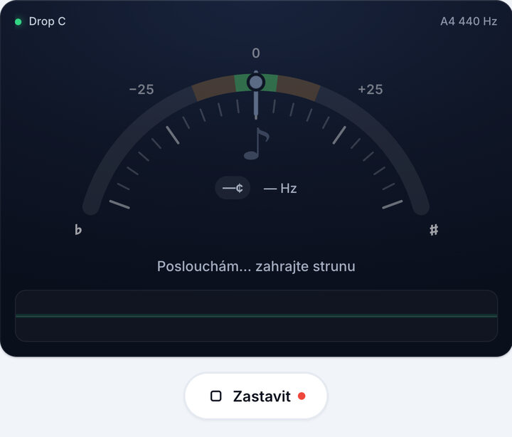 Spusťte ladičku – Ladění Drop C – Baskytara
