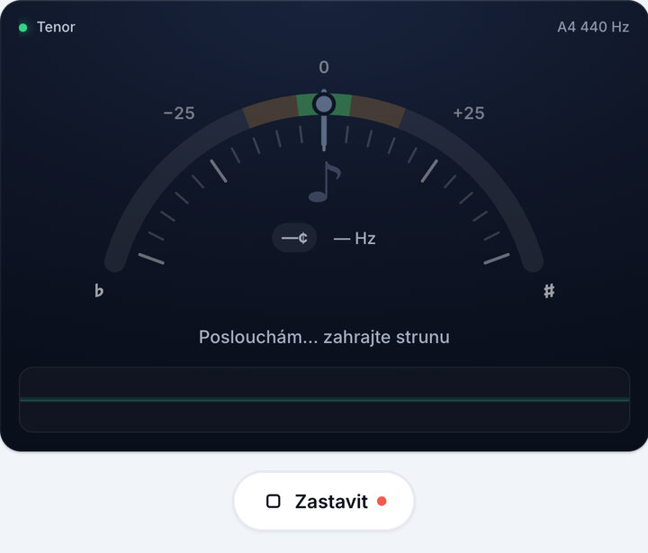 Spusťte ladičku – Ladění Tenor – Baskytara