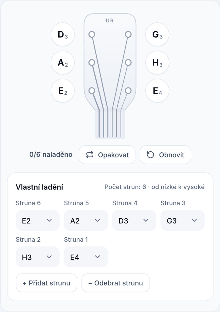 Nastavte každou strunu – Ladička s vlastním laděním