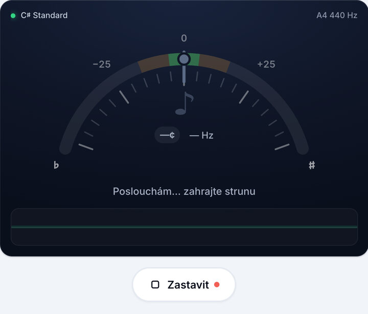 Spusťte ladičku – Kytarové ladění C♯ Standard