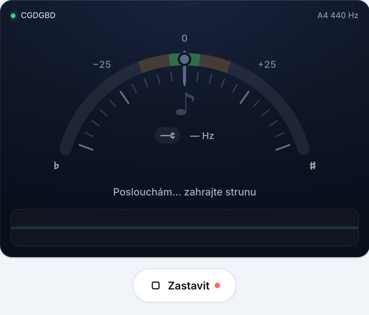 Spusťte ladičku – Kytarové ladění CGDGBD