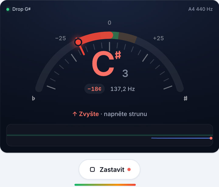 Hrajte jednu strunu po druhé – Kytarové ladění Drop G♯
