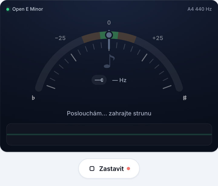 Spusťte ladičku – Kytarové ladění Open E Minor