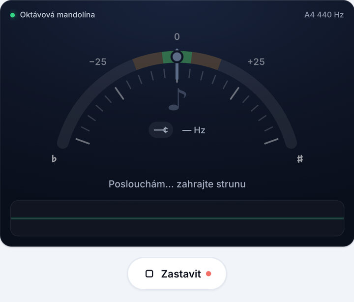 Spusťte ladičku – Ladění oktávové mandolíny
