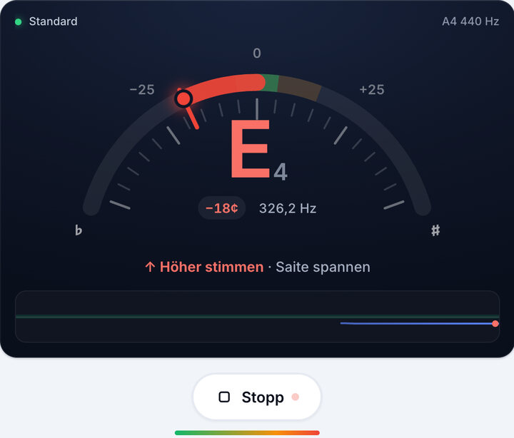 Eine Saite spielen – Konzert-Ukulele stimmen