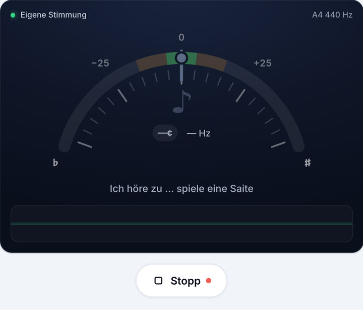 Stimmgerät starten – Stimmgerät für eigene Stimmungen