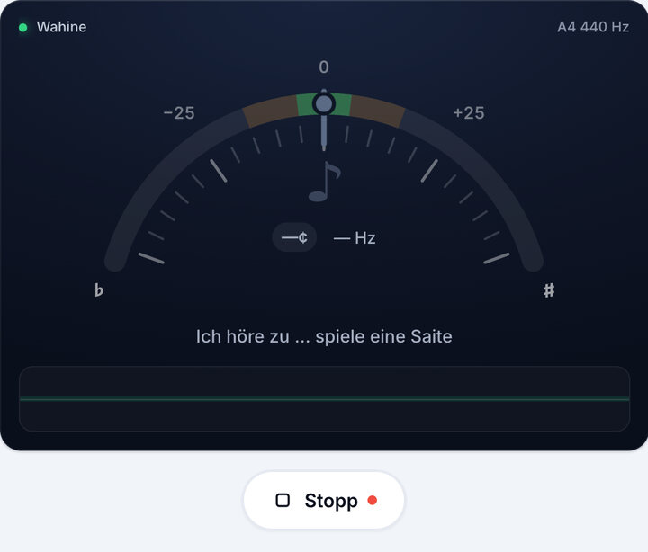 Stimmgerät starten – Wahine-Stimmung