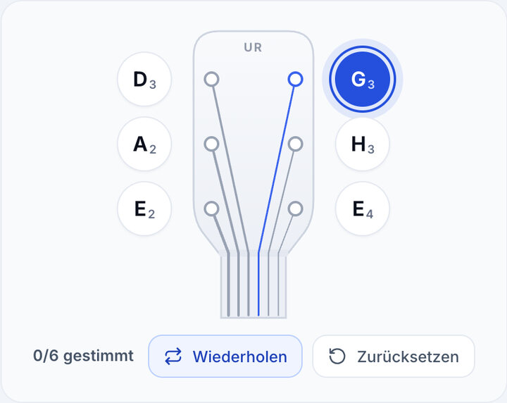 „Wiederholen“ einschalten – Gitarre nach Gehör stimmen