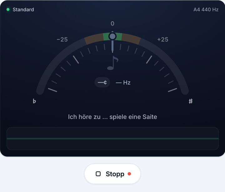 Stimmgerät starten – Ukulele-Stimmgerät online
