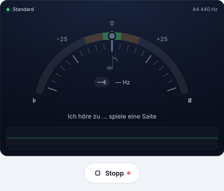 Stimmgerät starten – Geige stimmen online