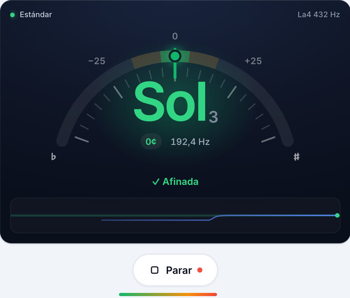 Ajusta la clavija – Afinador de guitarra 432 Hz