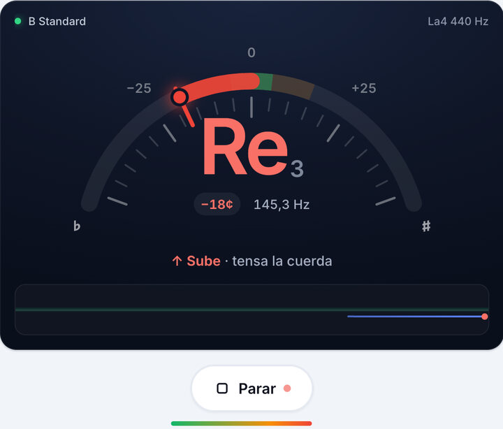 Toca una cuerda – Afinador de guitarra barítono