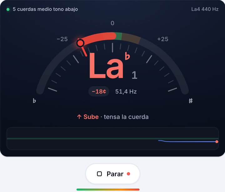 Toca una cuerda cada vez – Afinación 5 cuerdas medio tono abajo de Bajo