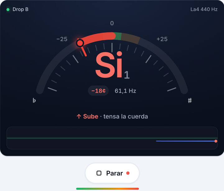 Toca una cuerda cada vez – Afinación Drop B de Bajo