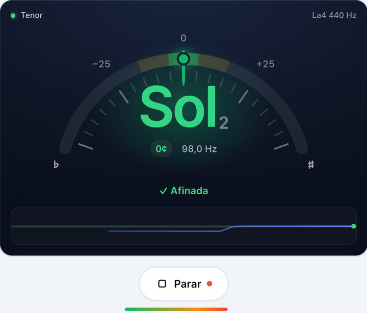 Gira la clavija hasta ver el verde – Afinación Tenor de Bajo
