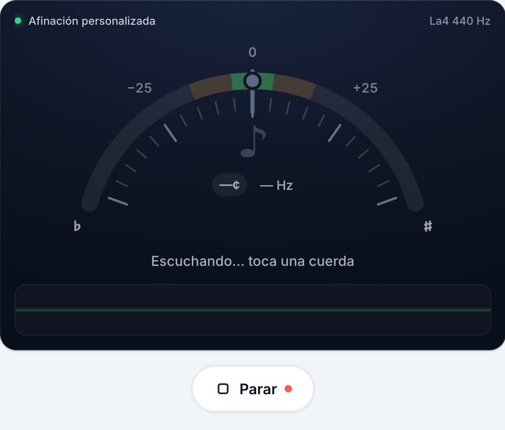 Inicia el afinador – Afinador de afinación personalizada