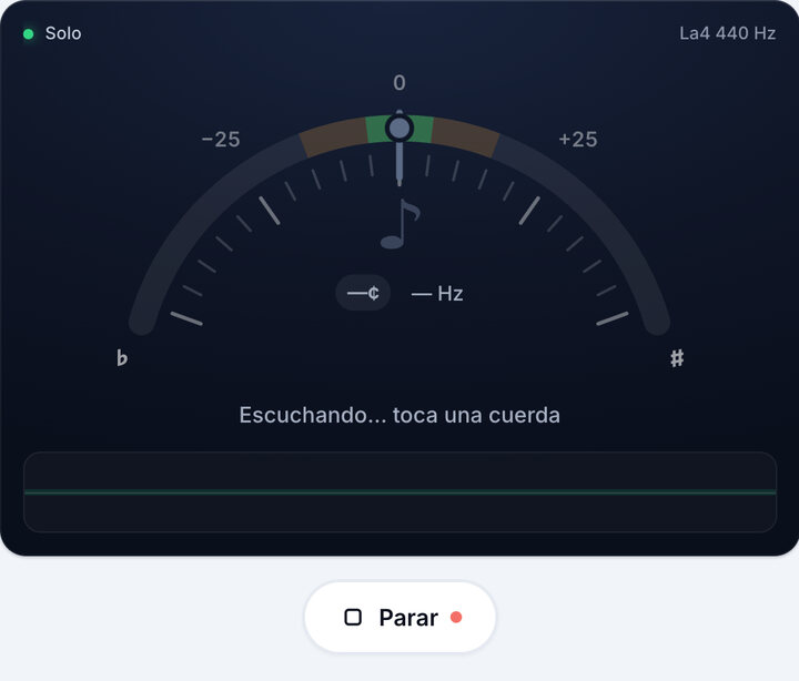 Inicia el afinador – Afinación Solo de Contrabajo