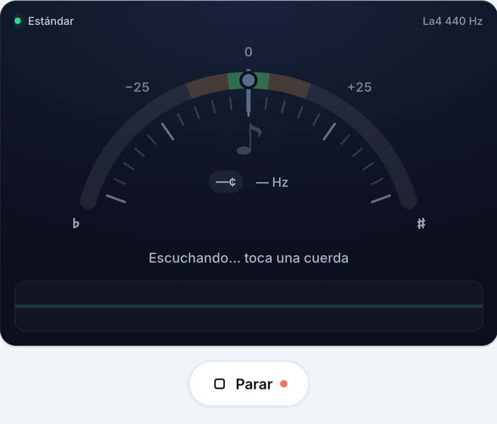 Inicia el afinador – Afinador de guitarra eléctrica