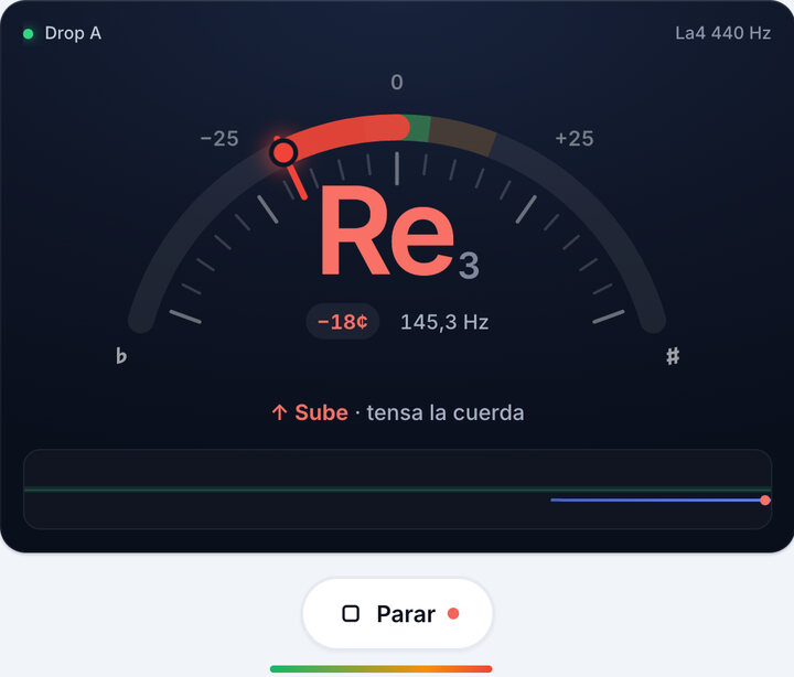 Toca una cuerda cada vez – Afinación Drop A