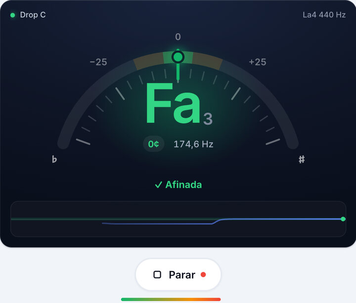 Gira la clavija hasta ver el verde – Afinación Drop C