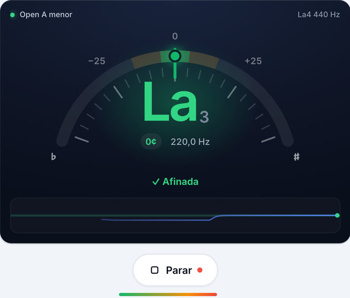 Gira la clavija hasta ver el verde – Afinación Open A menor