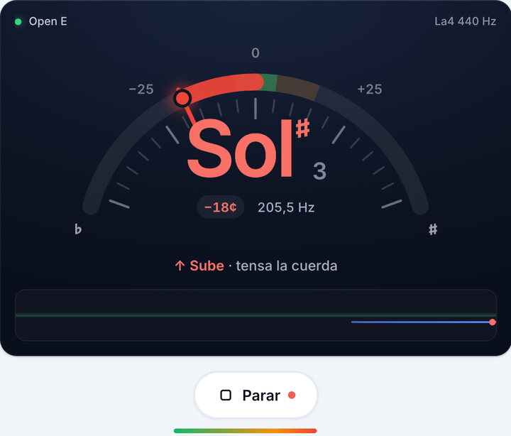 Toca una cuerda cada vez – Afinación Open E