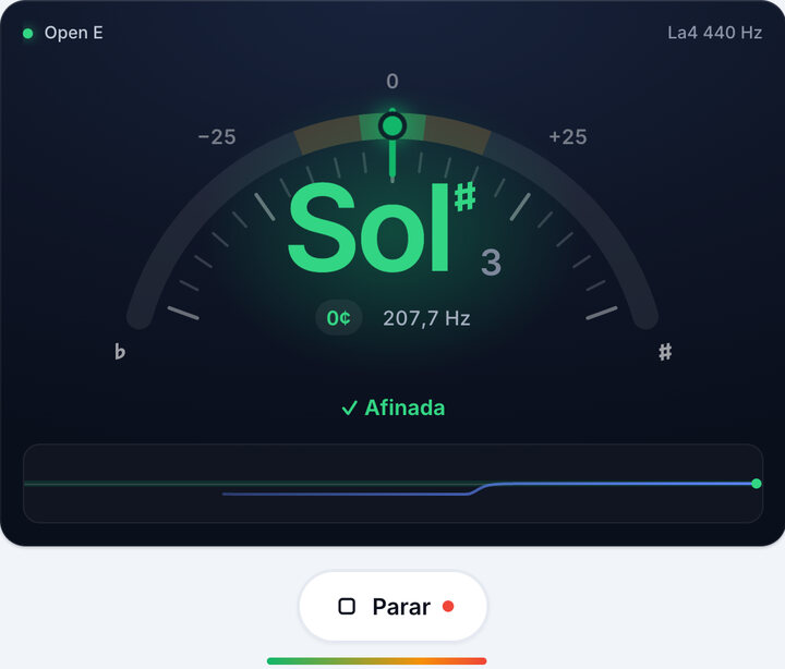 Gira la clavija hasta ver el verde – Afinación Open E