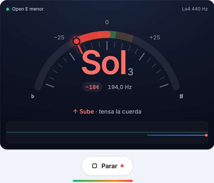 Toca una cuerda cada vez – Afinación Open E menor