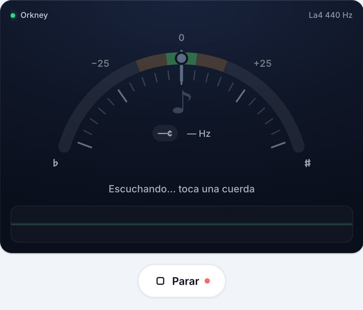 Inicia el afinador – Afinación Orkney