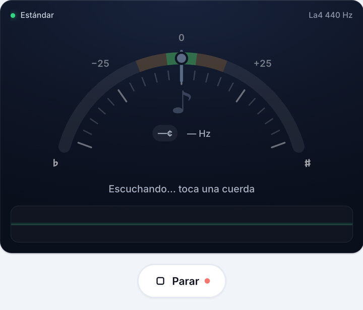 Inicia el afinador – Afinador de ukelele tenor