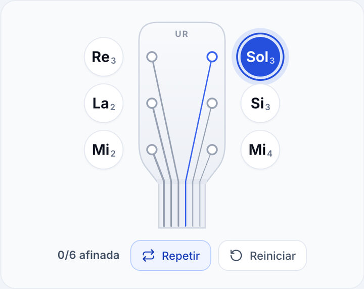 Activa Repetir – Afina tu guitarra de oído