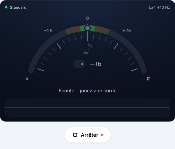 Lancez l’accordeur – Accordeur guitare acoustique