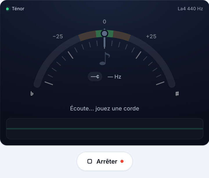 Lancez l’accordeur – Accordage Ténor – Banjo