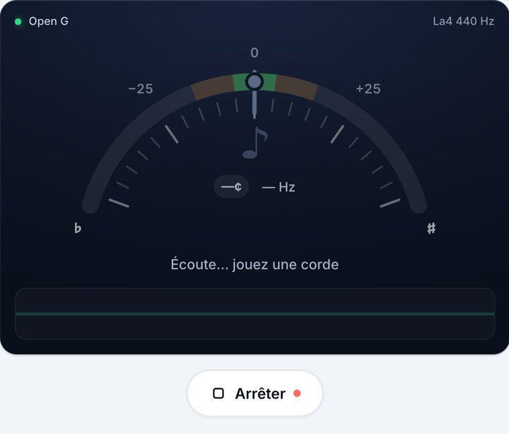 Lancez l’accordeur – Accordeur de banjo en ligne