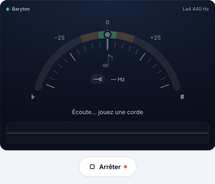Lancez l’accordeur – Accordeur d’ukulélé baryton