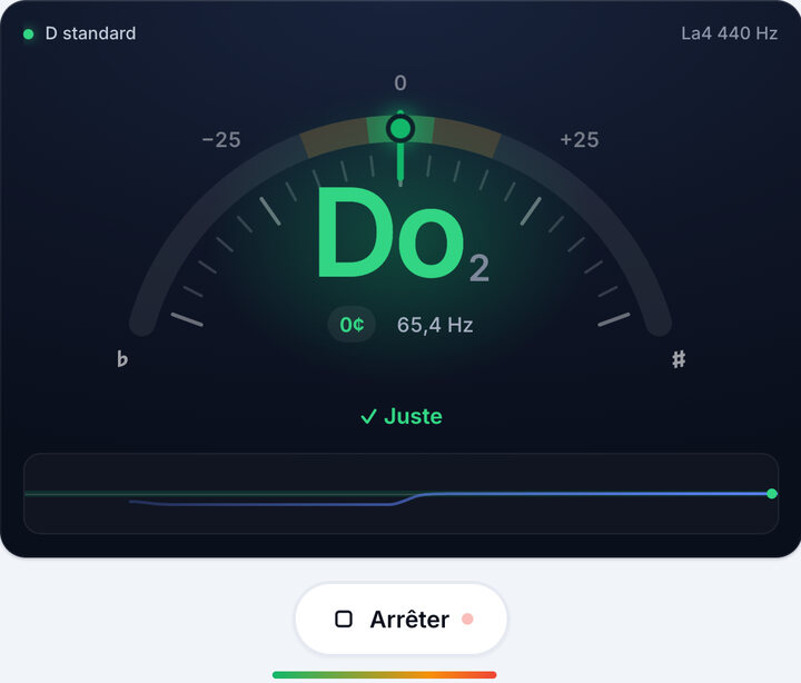 Tournez la mécanique jusqu’au vert – Accordage D standard – Basse