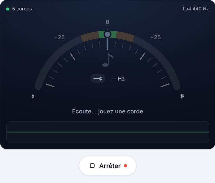 Lancez l’accordeur – Accordage 5 cordes – Contrebasse