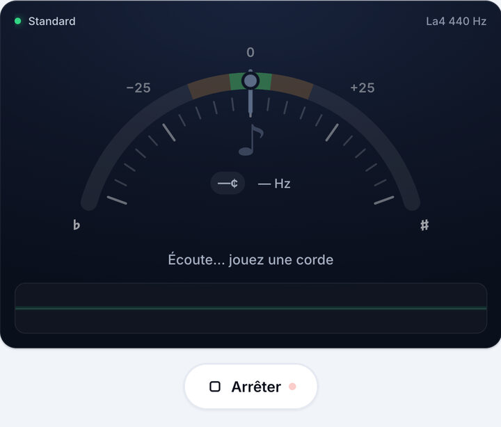 Lancez l’accordeur – Accordeur guitare électrique