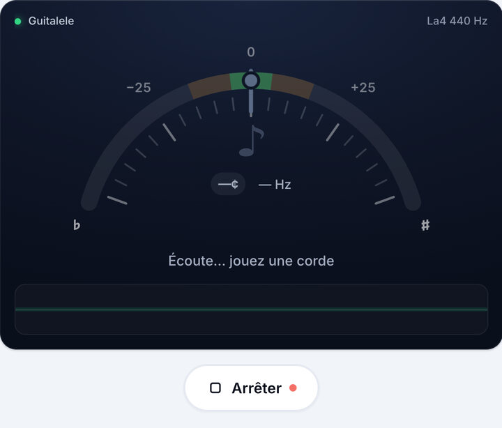 Lancez l’accordeur – Accordeur guitalélé